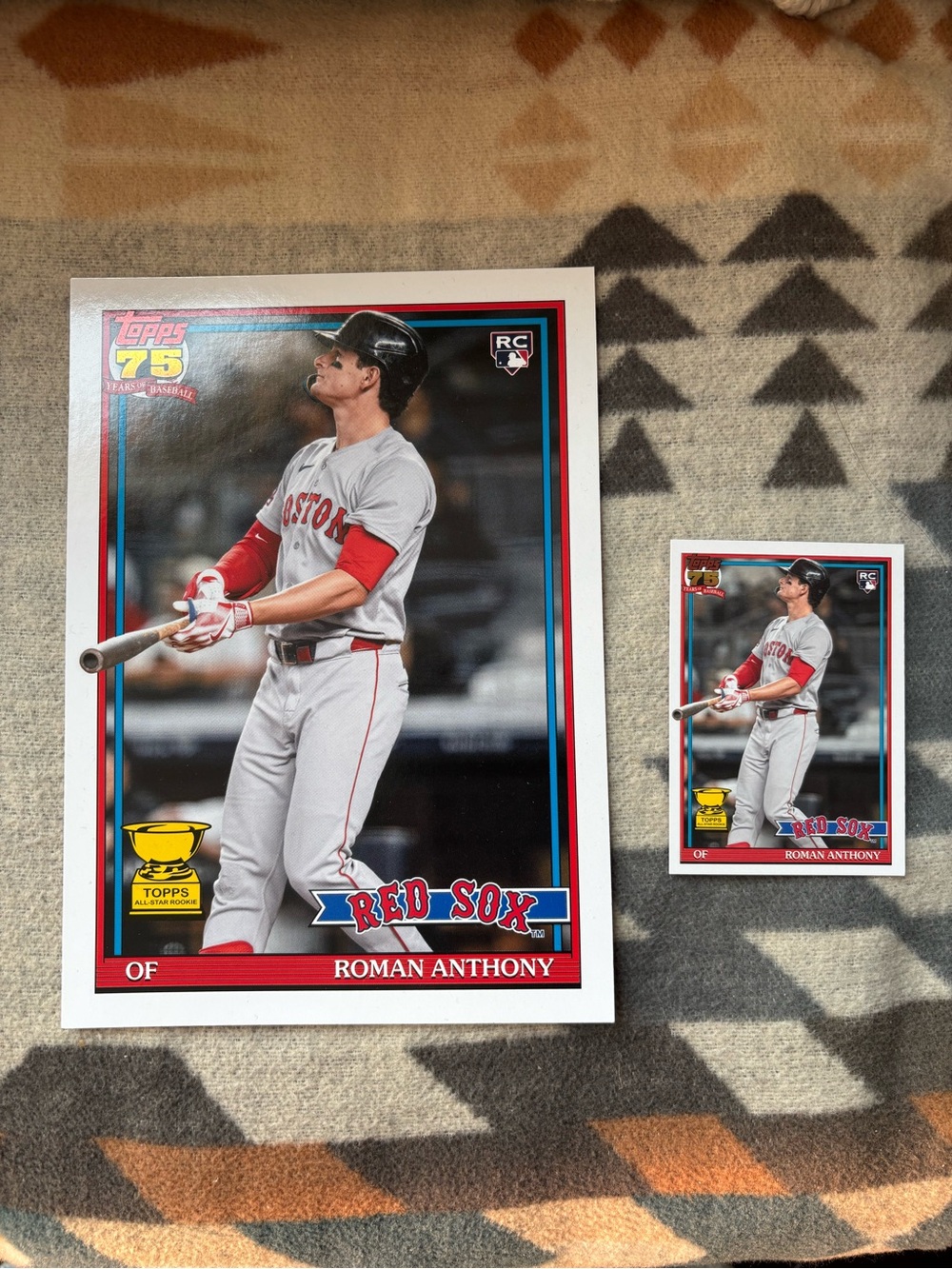 Topps Red Sox Roman Anthony Baseball Card - Jumbo and Standard Boston Red Sox